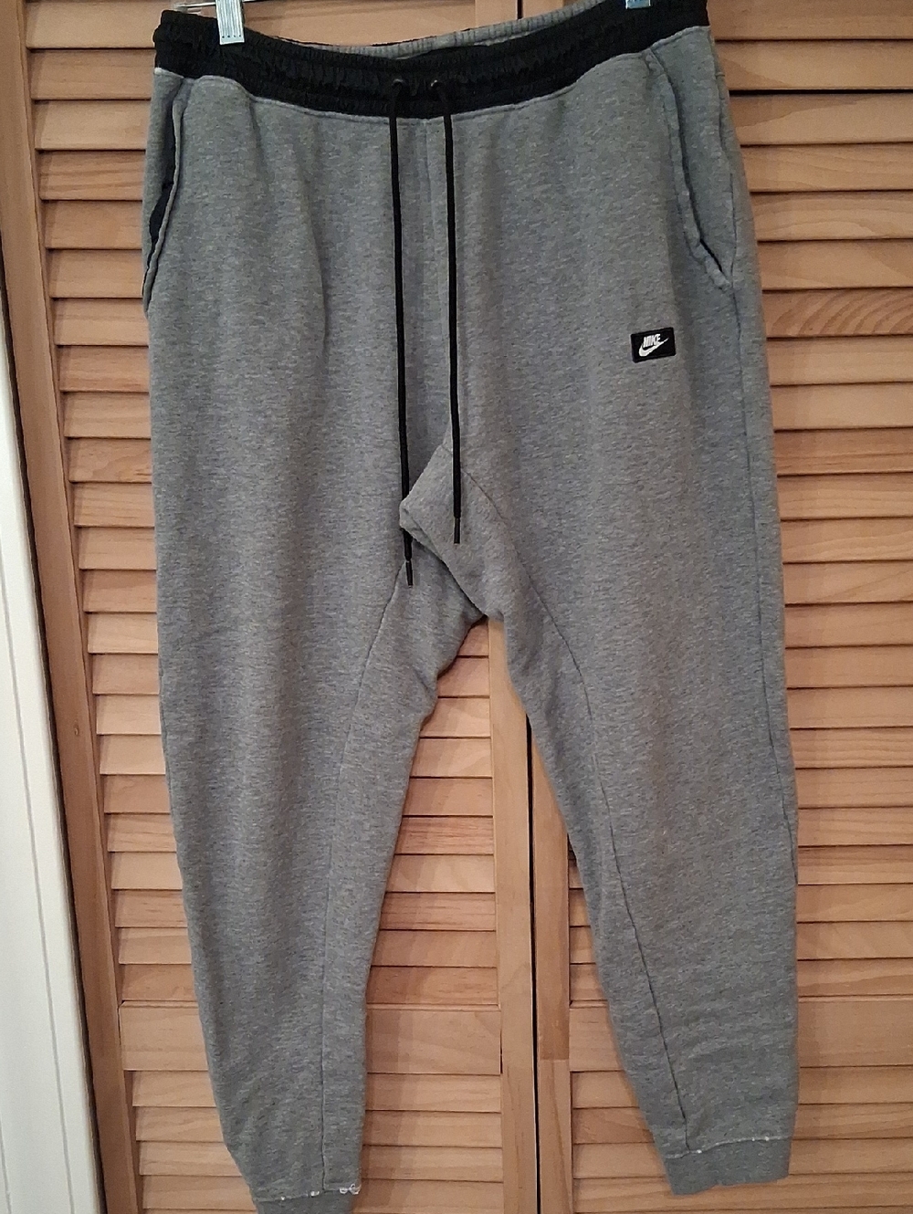 Nike Grey Joggers with Black Waistband and Drawstring